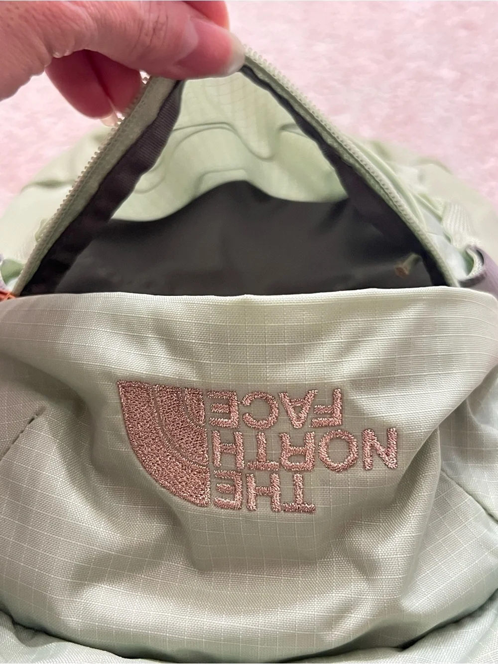 The North Face Borealis Mini Luxe Backpack - Misty Sage + Rose Gold